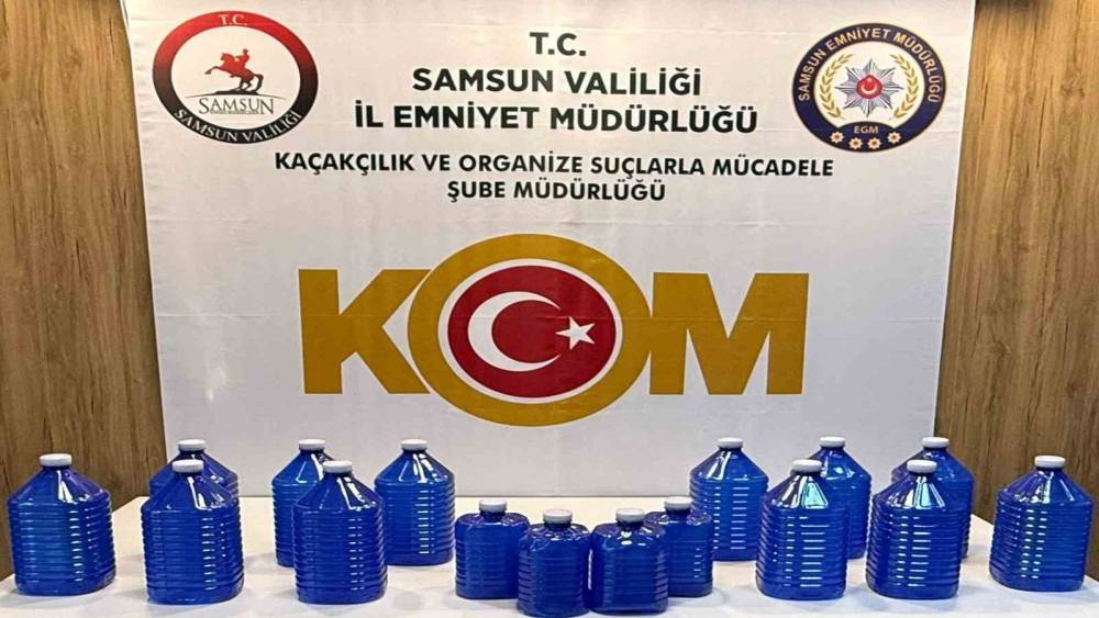 Samsun&rsquo;da 70 litre etil alkol ele ge&ccedil;irildi
