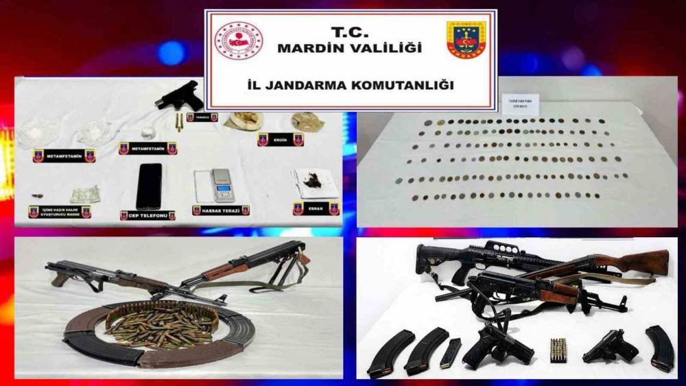 Mardin&rsquo;de silah ve tarihi eser ka&ccedil;ak&ccedil;ılığı operasyonu: 6 g&ouml;zaltı
