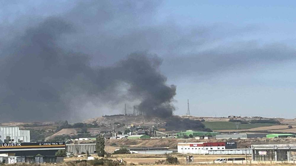 Tekirdağ&rsquo;da atık tesisinden kara dumanlar y&uuml;kseldi
