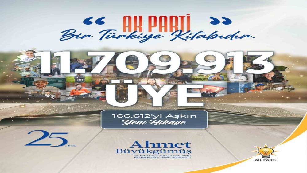 AK Parti 11 milyon 709 bin 913 &uuml;yeye ulaştı
