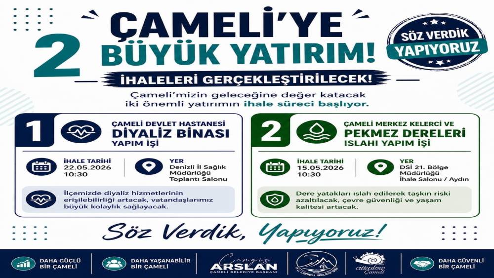 &Ccedil;ameli&rsquo;de sağlık ve &ccedil;evreye iki dev yatırım i&ccedil;in ihale s&uuml;reci başlıyor
