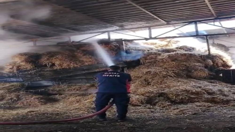 Reyhanlı&rsquo;da samanlık yangını

