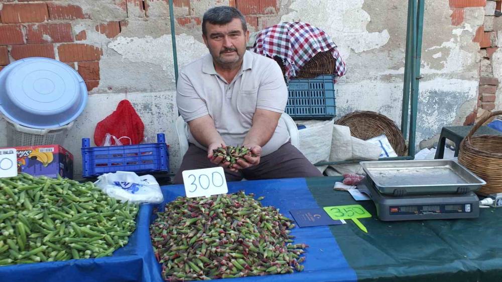 Burhaniye&rsquo;de kınalı bamya ilgi g&ouml;rd&uuml;
