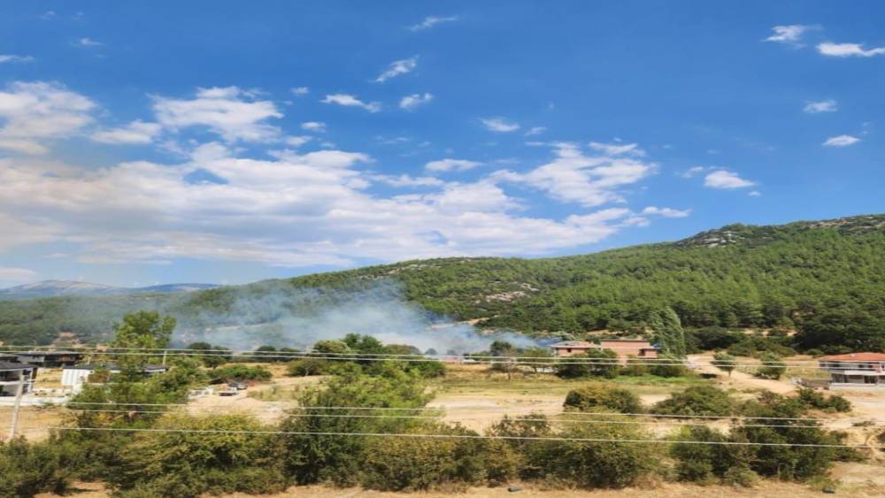 Menteşe&rsquo;de otluk alanda yangın
