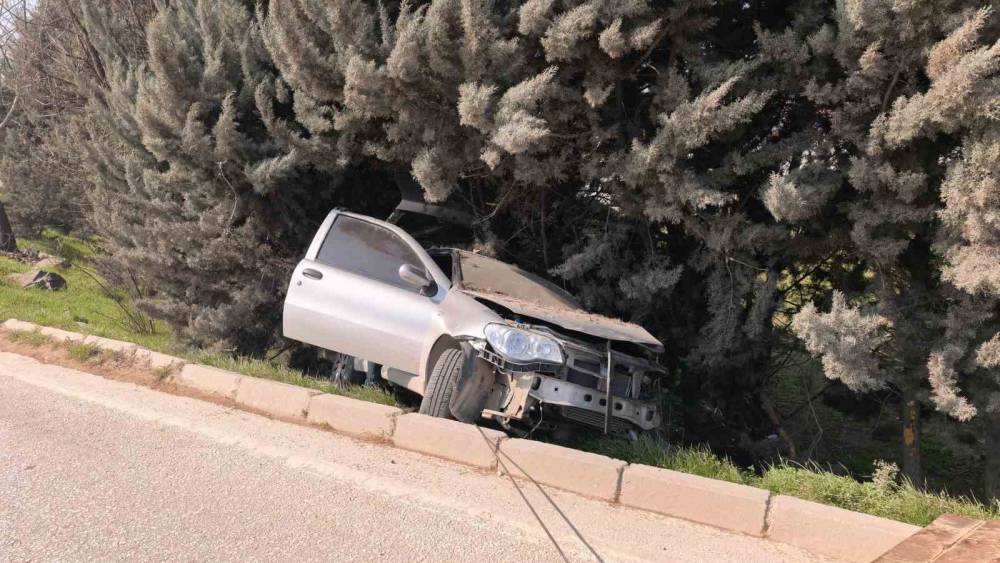 Bursa&rsquo;da kontrolden &ccedil;ıkan otomobil ağa&ccedil;lık alana u&ccedil;tu, 1 yaralandı
