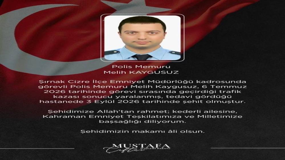 Şırnak&rsquo;taki trafik kazasında yaralanan polis memuru Kaygusuz şehit oldu
