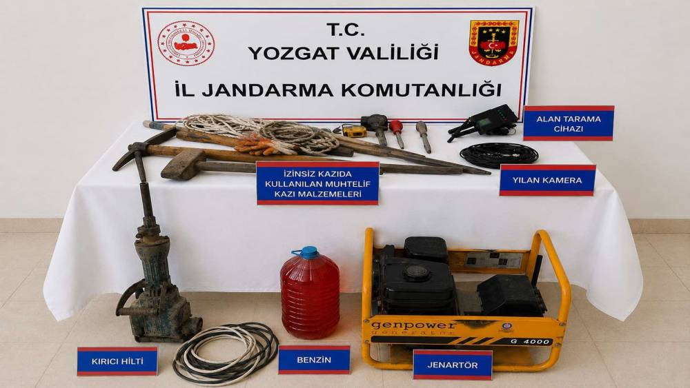 Yozgat&rsquo;taki ka&ccedil;ak kazıda &ccedil;eşitli malzemeler ele ge&ccedil;irildi
