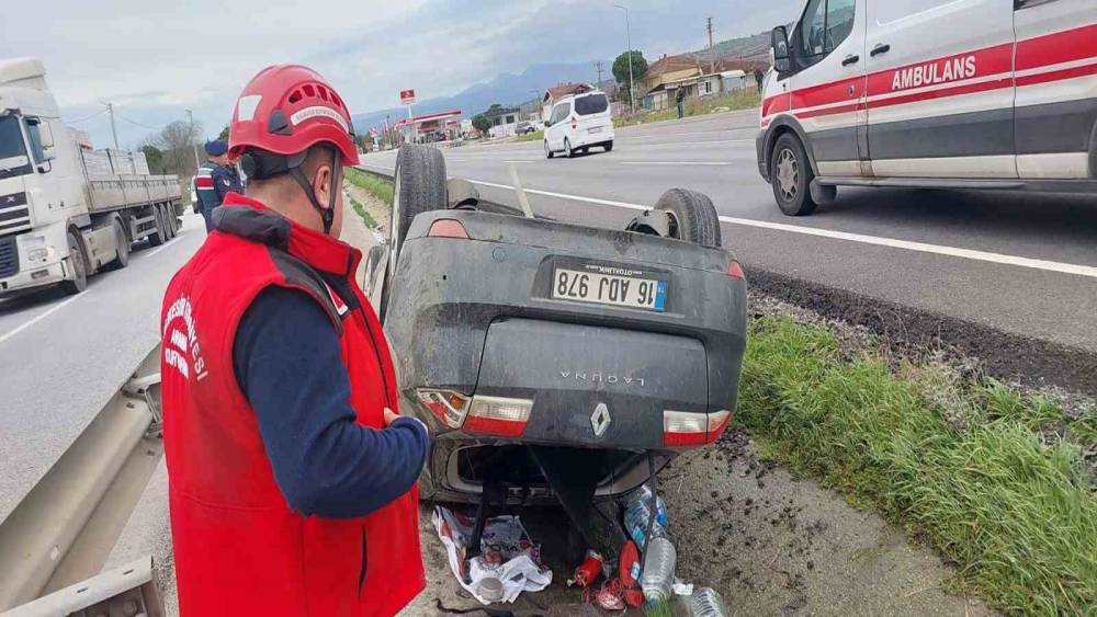 Susurluk&rsquo;ta tek taraflı trafik kazası: 1 yaralı
