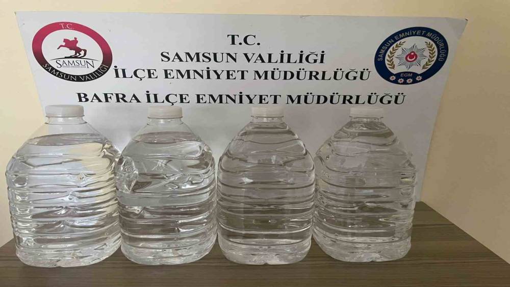 Samsun&rsquo;da 20 litre etil alkol ele ge&ccedil;irildi
