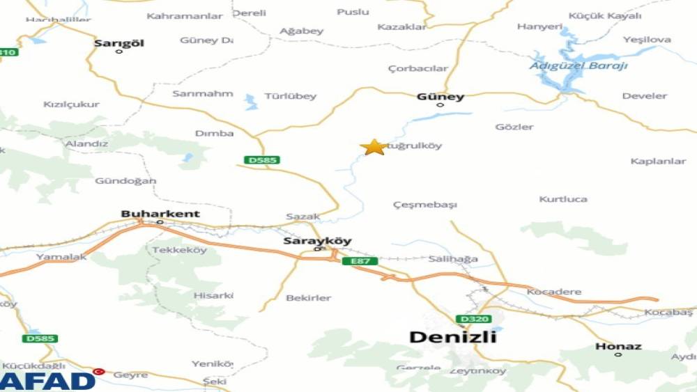 Denizli G&uuml;ney&rsquo;de 4.0 b&uuml;y&uuml;kl&uuml;ğ&uuml;nde deprem
