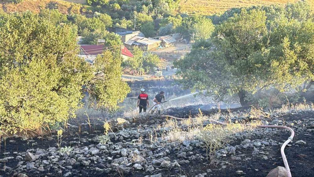 Elazığ&rsquo;da arazi yangını
