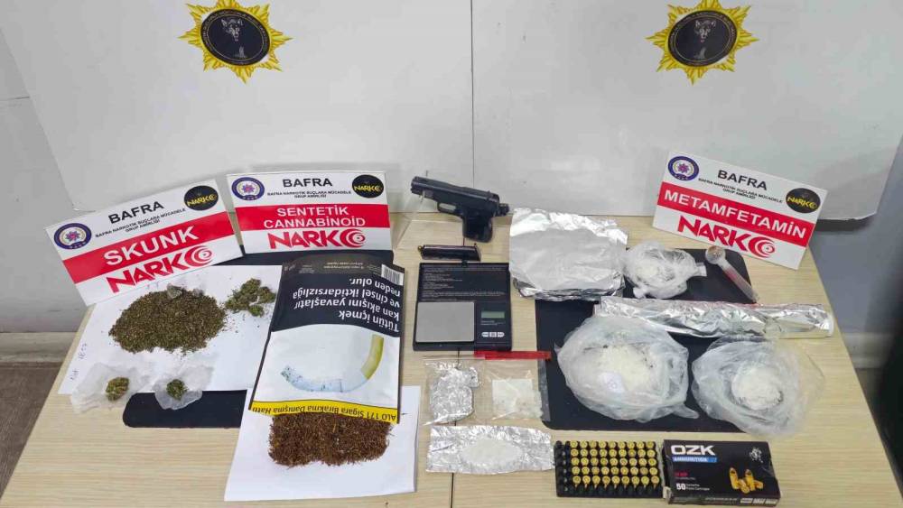 Bafra&rsquo;da uyuşturucu ve silah operasyonu: Sanıklara 18&rsquo;er yıl hapis
