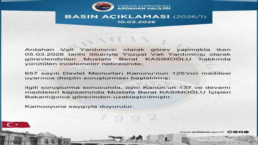 Vali yardımcısı g&ouml;revden uzaklaştırıldı

