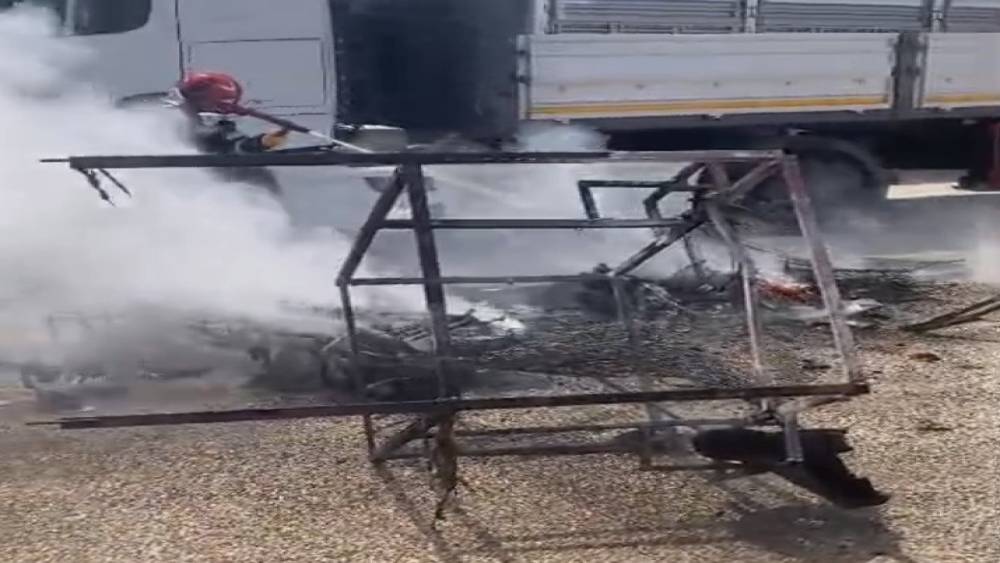 Osmaniye&rsquo;de elektrikli motor alevlere teslim oldu
