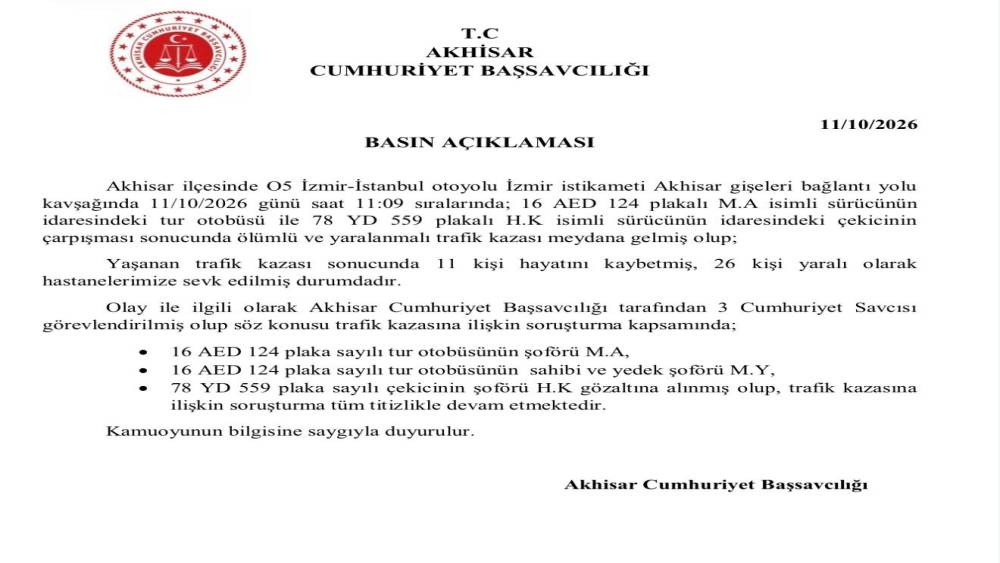 Manisa&rsquo;da 11 kişinin hayatını kaybettiği trafik kazasında 3 kişi g&ouml;zaltına alındı
