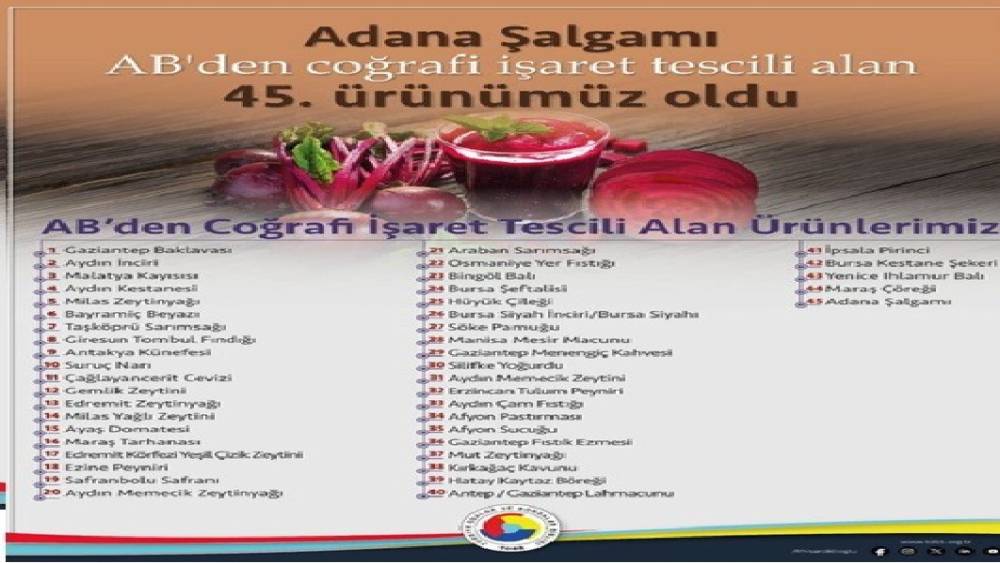 Adana şalgamı, AB&rsquo;den coğrafi işaret tescili aldı
