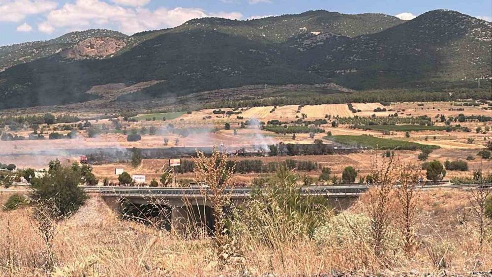 Burdur&rsquo;da 20 d&ouml;n&uuml;ml&uuml;k otluk alanda yangın
