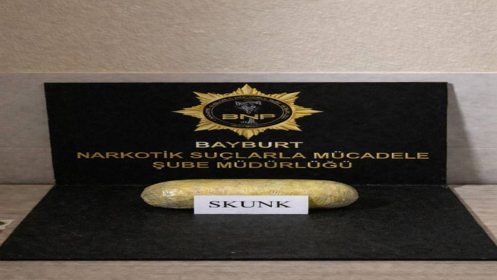 Bayburt&rsquo;ta 219 gram skunk ele ge&ccedil;irildi
