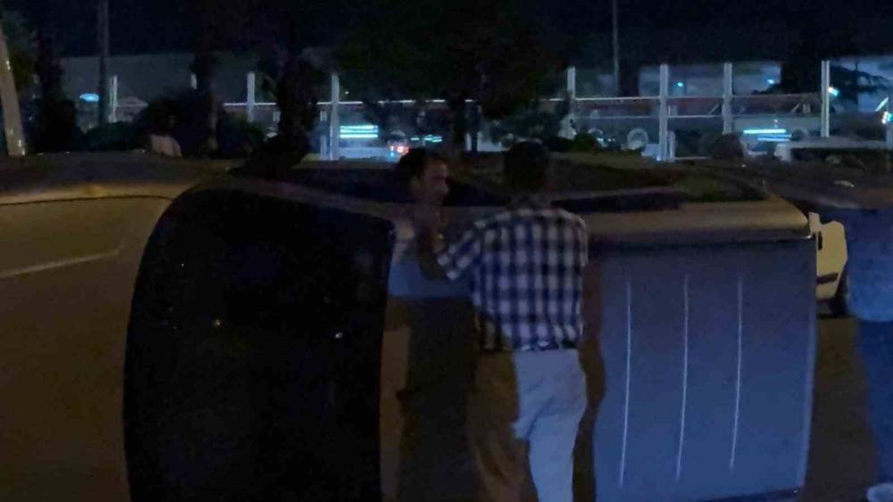 Kaza yaptığı aracıyla gitmek istedi, ekiplere zor anlar yaşattı
