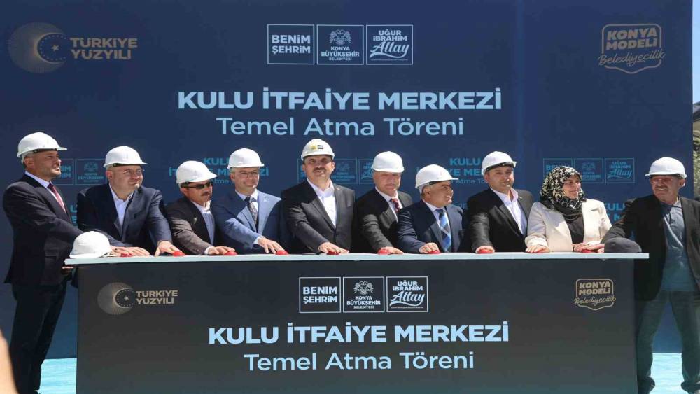 Başkan Altay Cihanbeyli ve Kulu&rsquo;yu ziyaret etti, Kulu İtfaiye Merkezi&rsquo;nin temelini attı
