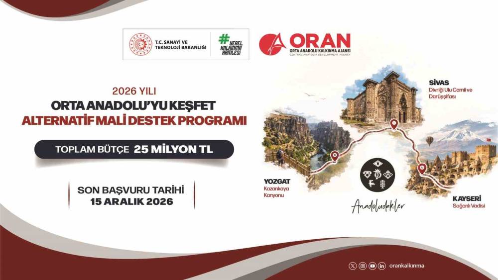 ORAN&rsquo;dan B&ouml;lge Turizmine 25 milyon liralık destek
