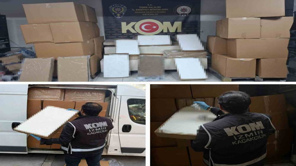 Mobil depoya baskın: 2 milyonu aşkın makaron ele ge&ccedil;irildi
