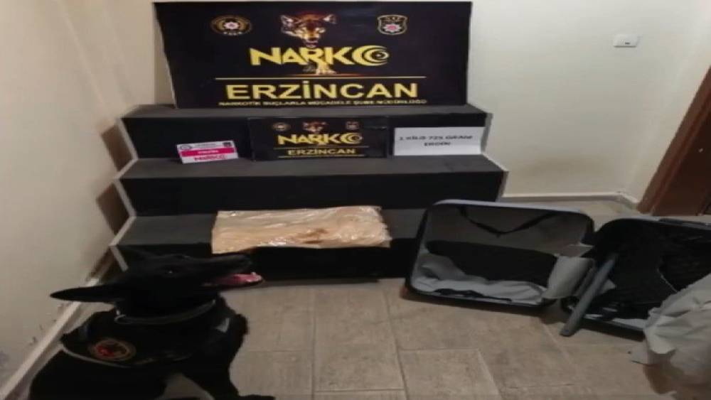 Erzincan&rsquo;da 1 kilo 725 gram eroin ele ge&ccedil;irildi, 1 ş&uuml;pheli tutuklandı
