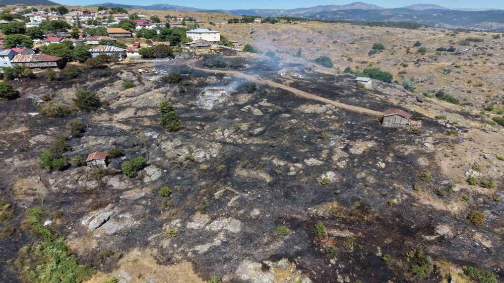Ordu&rsquo;da tarım arazisinde &ccedil;ıkan yangında 5 samanlık yandı
