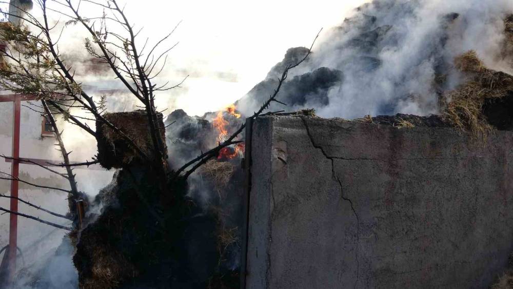 Kastamonu&rsquo;da &ccedil;ıkan yangında 8 bin balya samanı k&uuml;le d&ouml;nd&uuml;
