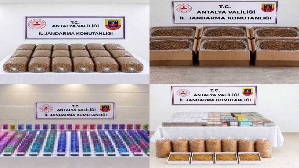 Antalya&rsquo;da yarım ton kıyılmış t&uuml;t&uuml;n ele ge&ccedil;irildi
