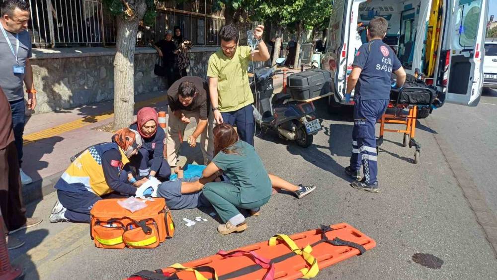 Panik fren kaza getirdi: 1 yaralı
