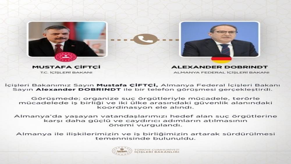 Bakan &Ccedil;ift&ccedil;i Alman mevkidaşı ile telefonda g&ouml;r&uuml;şt&uuml;
