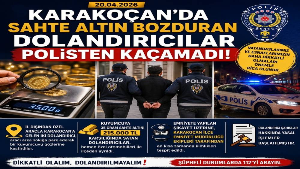 Sahte altın bozduran dolandırıcılar polisten ka&ccedil;amadı
