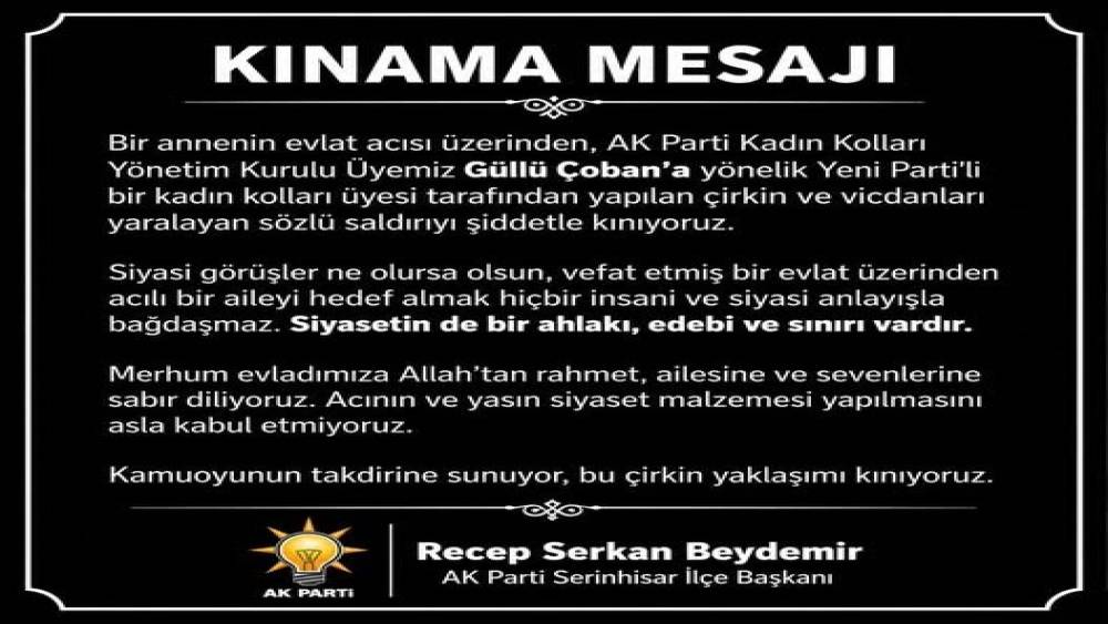 AK Parti&rsquo;den &ouml;lm&uuml;ş evlat &uuml;zerinden yapılan s&ouml;zl&uuml; saldırıya kınama
