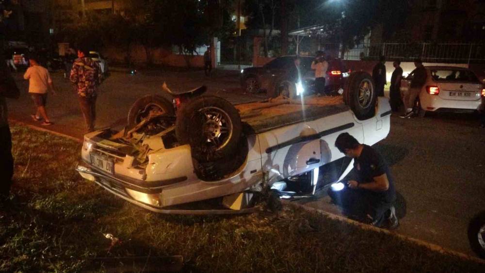 Kontrolden &ccedil;ıkan ara&ccedil; takla attı, s&uuml;r&uuml;c&uuml; yaralandı
