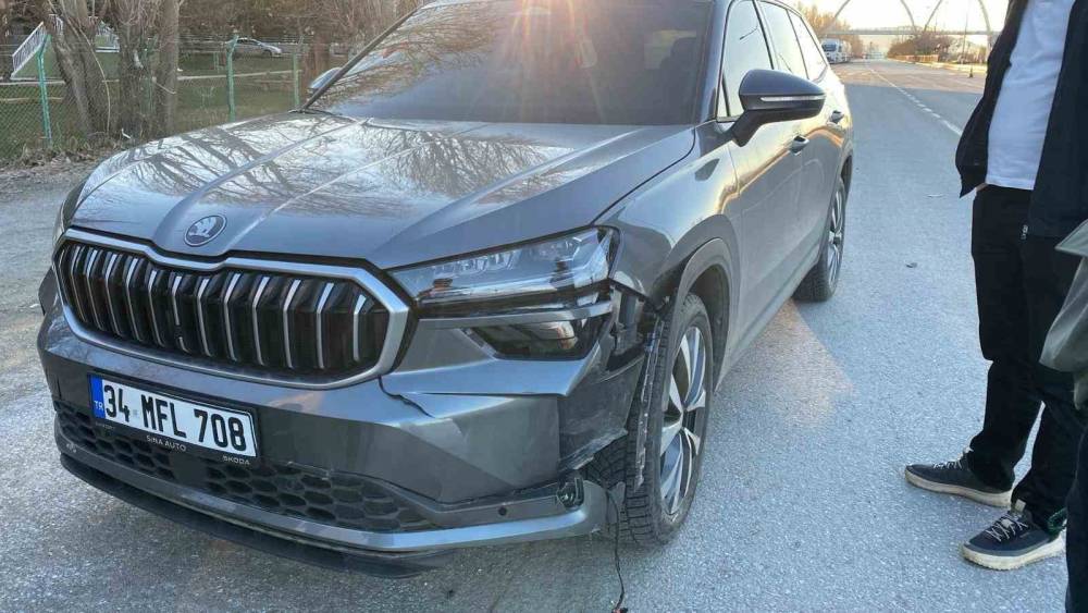 Muş&rsquo;ta yolun karşısına ge&ccedil;en k&ouml;peğe otomobil &ccedil;arptı
