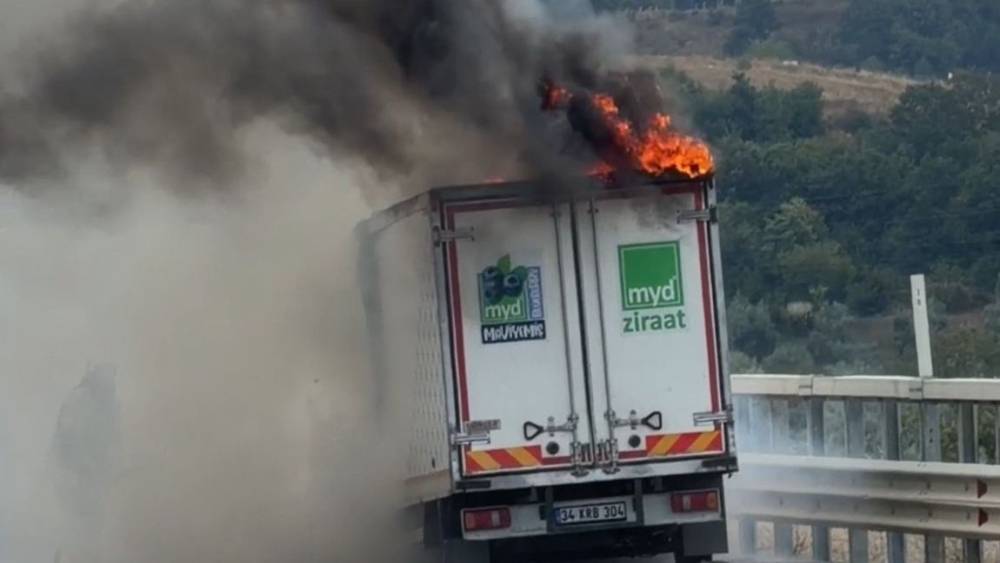 Bursa&rsquo;da seyir halindeki kamyonet alevlere teslim oldu
