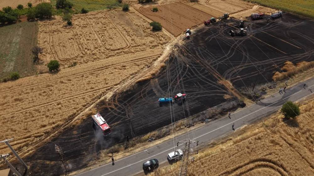 Tekirdağ&rsquo;da tarım arazisinde &ccedil;ıkan yangın kısa s&uuml;rede s&ouml;nd&uuml;r&uuml;ld&uuml;

