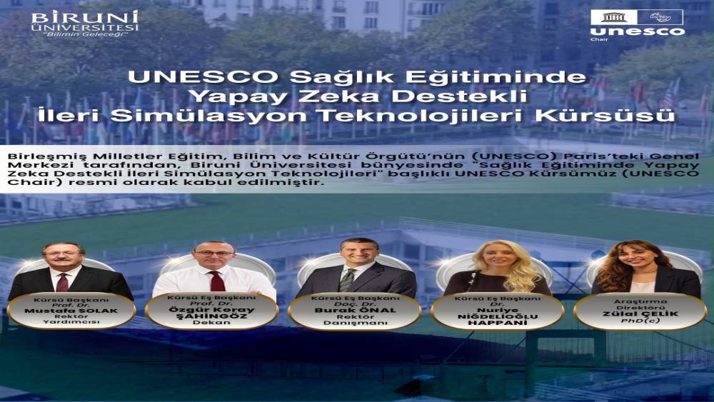 T&uuml;rkiye&rsquo;nin sağlık ve yapay zek&acirc; alanındaki ilk UNESCO K&uuml;rs&uuml;s&uuml; Biruni &Uuml;niversitesi b&uuml;nyesinde kuruldu
