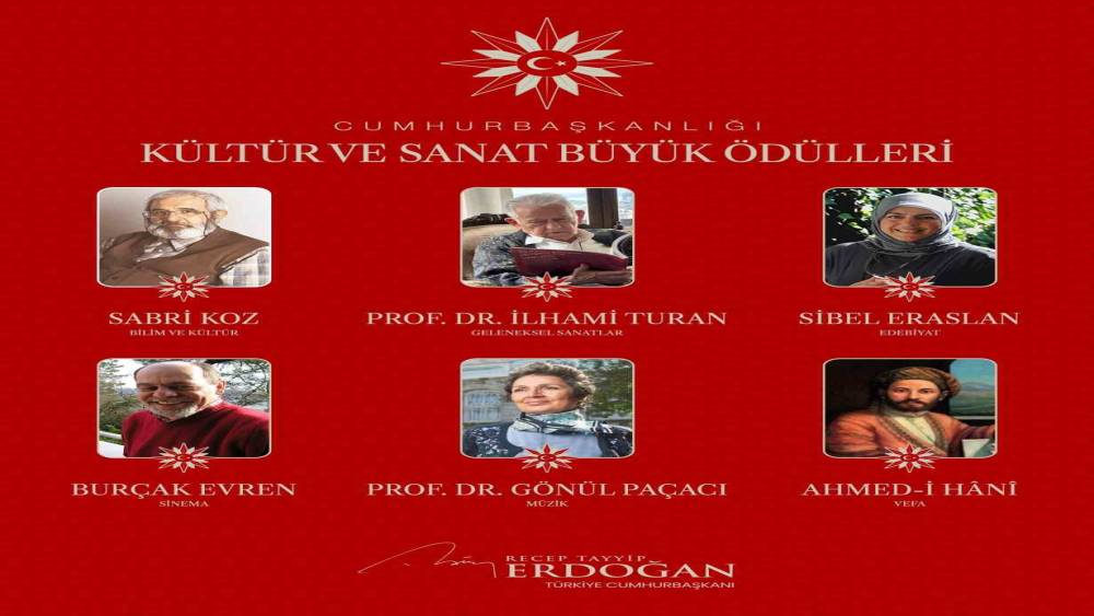 Cumhurbaşkanı Erdoğan&rsquo;dan, 2026 Cumhurbaşkanlığı K&uuml;lt&uuml;r ve Sanat B&uuml;y&uuml;k &Ouml;d&uuml;l&uuml;&rsquo;ne layık g&ouml;r&uuml;len isimlere teşekk&uuml;r
