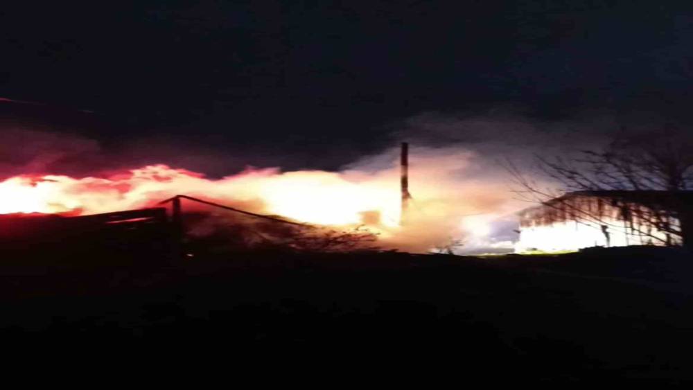 Karab&uuml;k&rsquo;te samanlık ve odunluk yangında k&uuml;le d&ouml;nd&uuml;
