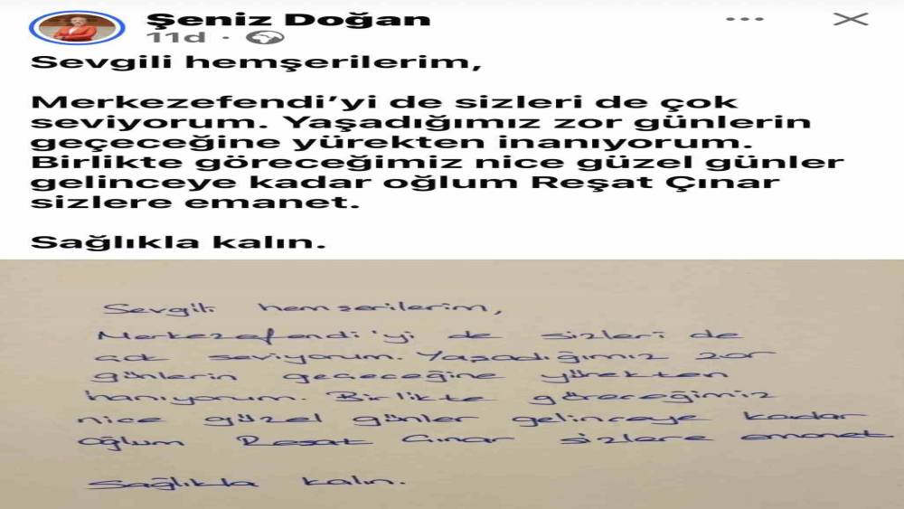 Tutuklanan Başkan Doğan&rsquo;dan mesaj

