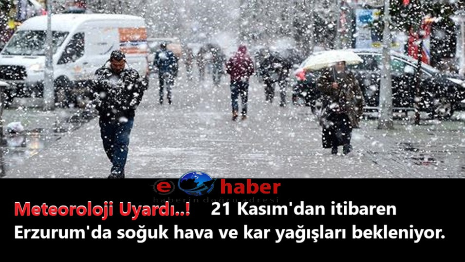 Erzurum'da Soğuk Hava ve Kar Yağışı Uyarısı