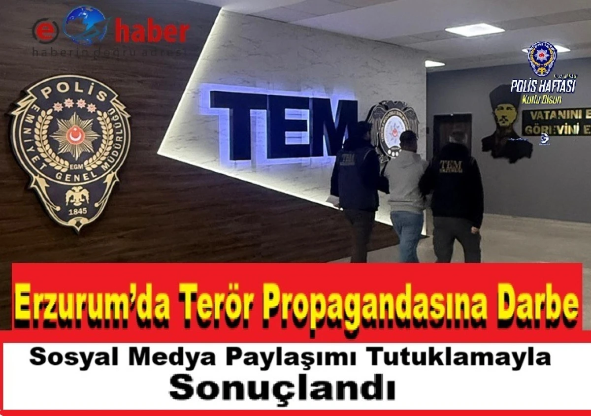 Erzurum&rsquo;da Ter&ouml;r Propagandasına Operasyon: 1 Tutuklama