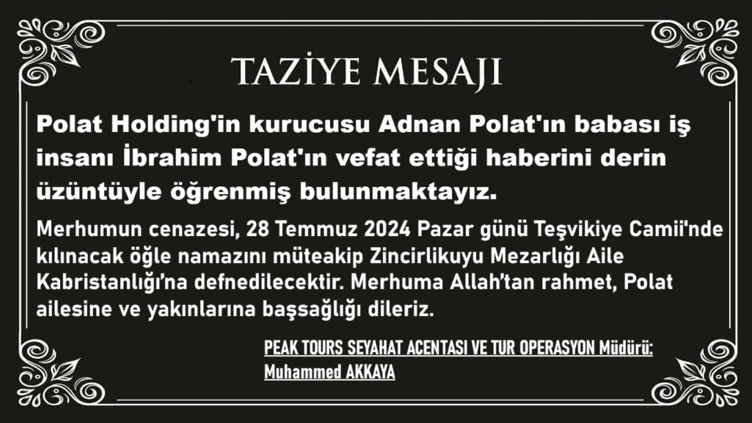 Erzurum'lu İş Adamı Adnan Polat'ın Babası Vefat etti.!!