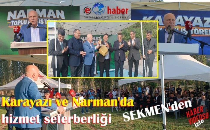 Sekmen, Karayazı ve Narman'daki yatırımları yerinde inceledi, A&ccedil;ılışlar Yaptı