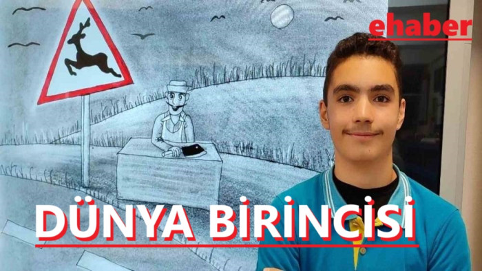 Sinop’ta ortaokul öğrencisinin çizdiği karikatür, 